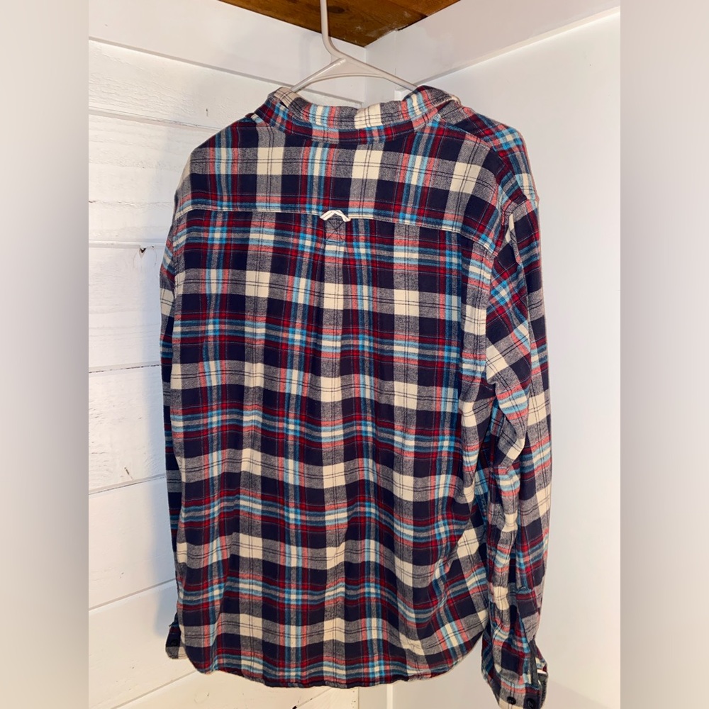 Red, blue, and white flannel